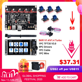 BIGTREETECH SKR V1.4 Turbo+TFT35 V3.0 BTT SKR V1.4 32 Bit Board 3D Printer Parts TMC2130 TMC2209 TMC2208 MKS SGEN L SKR MINI E3