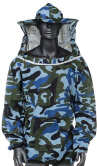 Bijenteelt Beschermende Kleding Full Body Pak Hoed Kiel Pro Bee Pak Apparatuur Sluier Hoed Bijenteelt Beschermende Kleding marine blauw