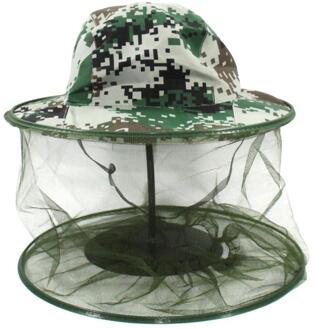 Bijenteelt Hoed Outdoor Anti Mosquito Bug Bee Insect Mesh Netto Cap Voor Vissen Facial Visiere Bescherming Bijenteelt Producten D25 Licht Groen