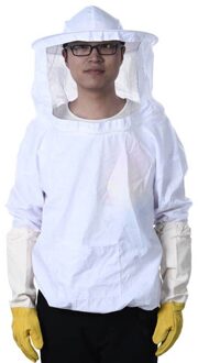 Bijenteelt Jacket Pull Over Kiel Beschermende Equipment Bijenteelt Pak Hoed JS21 wit
