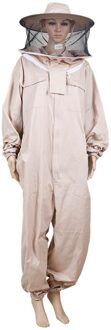 Bijenteelt Koffie Kleur Overall Kleding Vervanging Hoed Full Body Pak Unisex Siamese Bee Kleding Voor Imker Xl