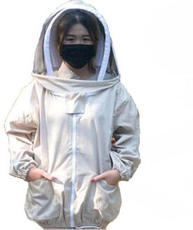 Bijenteelt Pak Jacket Veil Set Anti-Bee Kleding Stof Imker Kleding Bijenteelt Beschermende Anti Mosquito licht grijs