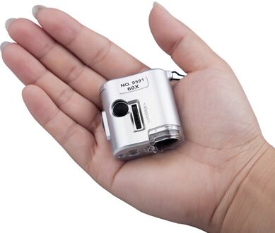 Bijia 60x Draagbare Multifunctionele Lights Namaak Pocket Type Met Lezen Microscoop Vergrootglas 9591