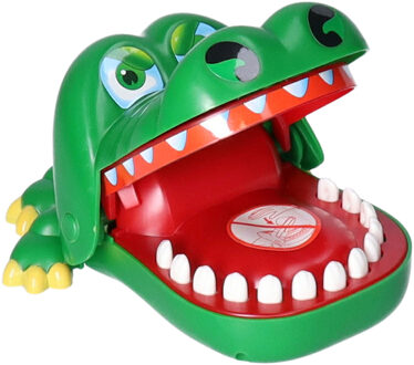 Bijtende krokodil spel - kiespijn - familiespel - 15 x 12 x 8 cm Groen
