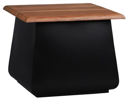 Bijzettafel 50x40x50 cm zwart/naturel acaciahout en metaal WOMO-Design