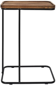 Bijzettafel - acacia hout - metaal - H55 cm - industrieel