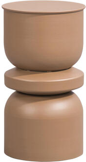 Bijzettafel Barcelona - 55xØ31 Cm - Metaal - Bruin