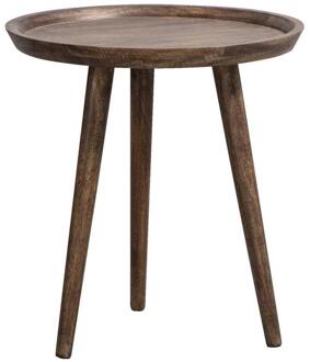 Bijzettafel Basel - Walnoot - 48xØ45 Cm - Mangohout - Bruin