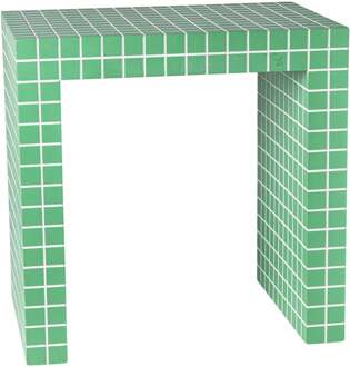 Bijzettafel checks - groen - 48x48x32 cm