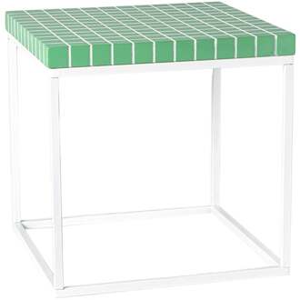 Bijzettafel checks met metalen frame - groen - 36x36x36 cm