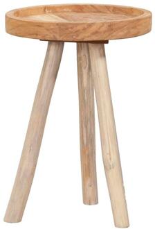 Bijzettafel Damon - Naturel - 50xØ35 Cm - Teakhout - Bruin