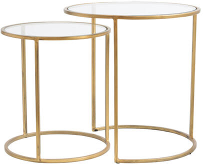 Bijzettafel Duarte - Antiek Goud - Ø40+Ø50cm