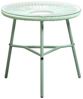 Bijzettafel Formentera - Licht - 50xØ50 Cm - Metaal - Groen