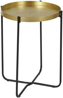Bijzettafel - goud met zwart - metaal - 35 cm