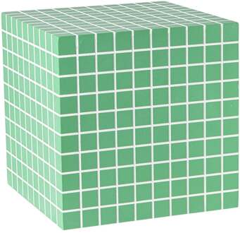 Bijzettafel kubus checks - groen - 30x30x30 cm