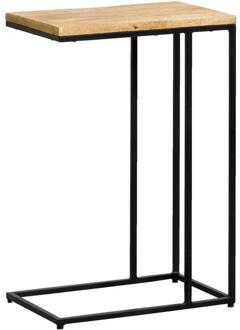 Bijzettafel Kyan - Zwart/naturel - 60x40x25 Cm - Hout - Bruin
