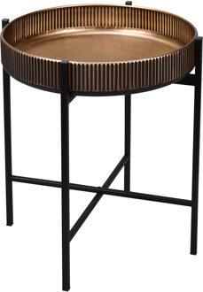 Bijzettafel - Livion Caly - Rond - 42cm - Goud/Zwart - Metaal