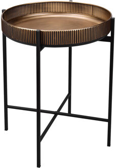 Bijzettafel - Livion Caly - Rond - 48cm - Goud/Zwart - Metaal