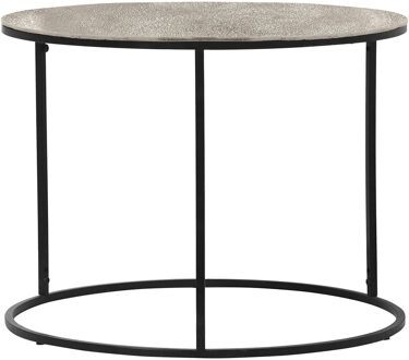 Bijzettafel - Livion Pado - 60cm - Rond - Zwart - Zilver - Metaal