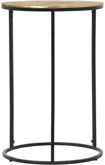 Bijzettafel - Livion Pado Hoog - Rond - 41cm - Zwart/Goud - Metaal
