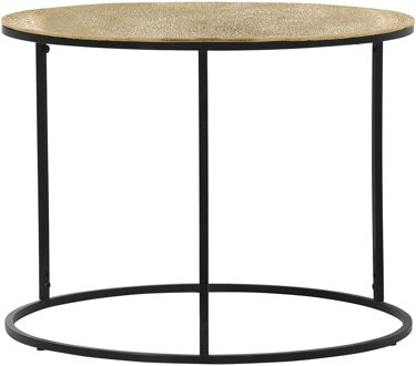 Bijzettafel - Livion Pado - Rond - 60cm - Zwart/Goud - Metaal