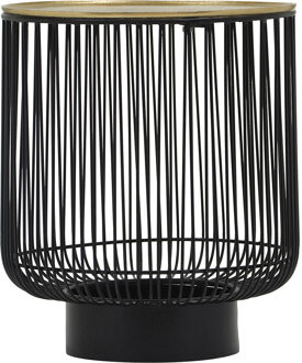 Bijzettafel - Livion Rana - Rond - 41cm - Zwart/Goud - Metaal