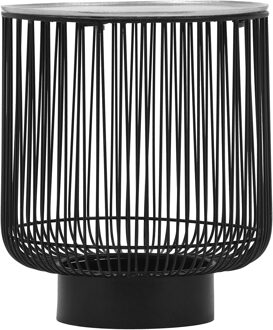 Bijzettafel - Livion Rana - Rond - 41cm - Zwart/Zilver - Metaal