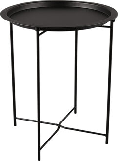Bijzettafel - Livion Rondo - Consoletafel - Rond - Zwart - Metaal
