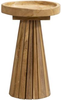 Bijzettafel Mawar - Naturel - 30x30x45 Cm - Teakhout - Bruin