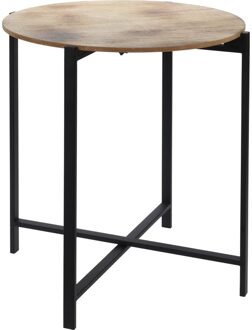 Bijzettafel mdf top metaal frame H52cm Dia 47cm.