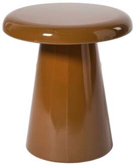 Bijzettafel metaal klein - bruin - ø30x33 cm