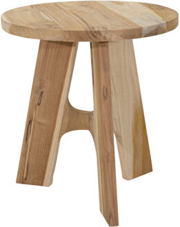 Bijzettafel of tuin tafel Kenya - FSC hout - lichtbruin - D37 x H40 cm