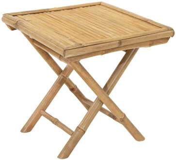 Bijzettafel of tuin tafel Zanzibar - Bamboe - lichtbruin - 40 x 40 cm