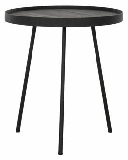 Bijzettafel 'Saturnus' Teakhout, 40cm, kleur Zwart - 40 cm