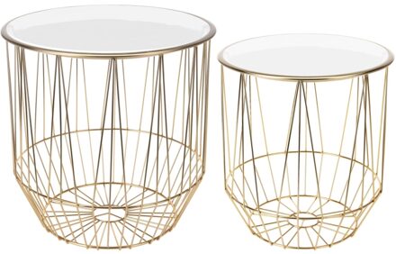 Bijzettafel set mabon goud/wit