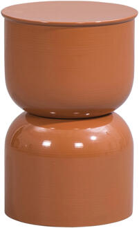 Bijzettafel Sevilla - 46,5xØ31 Cm - Zink - Oranje - 32.5x64x48 Cm