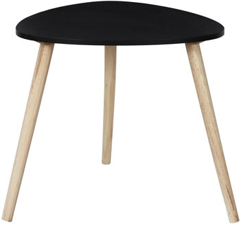 Bijzettafel Shelly - hout - zwart - D38 x H40 cm - binnen - organisch