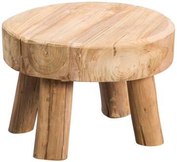 Bijzettafel Tjeu - Teak - 30xØ45 Cm - Teakhout - Bruin