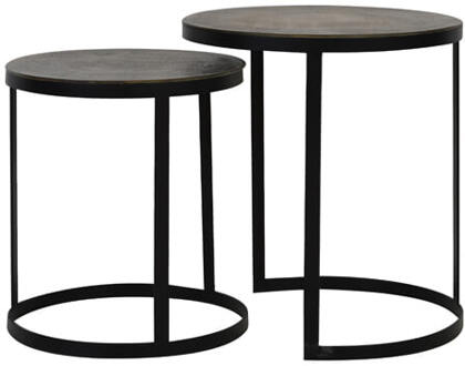 Bijzettafel Trelo - Antiek Brons - Ø49+Ø41cm Brons, Goud