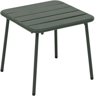 Bijzettafel / tuin salon tafel Phuket - metaal - donkergroen - 45 x 45 x 41 cm - voor buiten