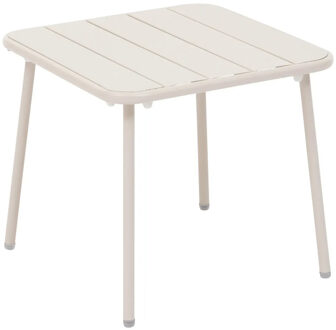 Bijzettafel / tuin salon tafel Phuket - metaal - wit - 45 x 45 x 41 cm - voor buiten