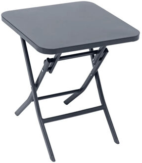 Bijzettafel/tuin tafel Oase - metaal - donkergrijs - 40 x 40 x 45 cm - voor buiten - inklapbaar