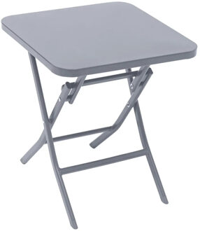 Bijzettafel/tuin tafel Oase - metaal - grijs - 40 x 40 x 45 cm - voor buiten - inklapbaar