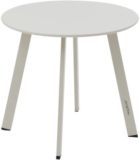 Bijzettafel/tuin tafel Saona - metaal - grijsbeige - D50 x H45 cm - voor buiten