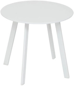 Bijzettafel/tuin tafel Saona - metaal - wit - D50 x H45 cm - voor buiten