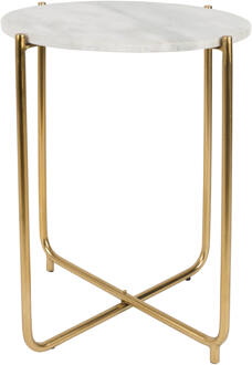 Bijzettafel 'Valdemar' Marmer, 45cm, kleur Wit