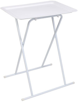 Bijzettafeltje Metalmaster - metaal/kunststof - wit - 54 x 37 x 66 cm - binnen/buiten