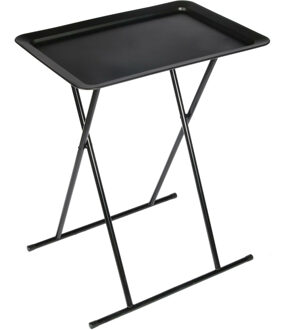 Bijzettafeltje Metalmaster - metaal/kunststof - zwart - 54 x 37 x 66 cm - binnen/buiten
