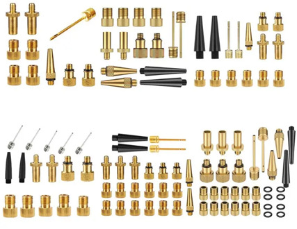 Bike Bicycle Brass Presta and Schrader Tire Valve Adapter Kit Ball Pump Needle