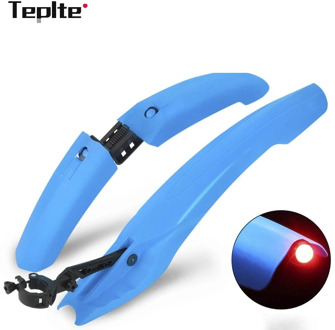 Bike Bicycle Fender With LED Tail Light Adjustable Mtb MudGuard 5 Colors Wings For Bike Accessories Easy to Install Bikes Parts